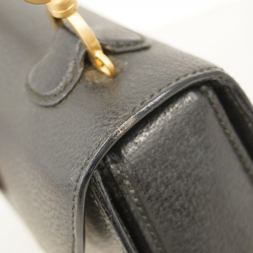 GUCCI Black Leather Bamboo Bag - Picture 7 of 15